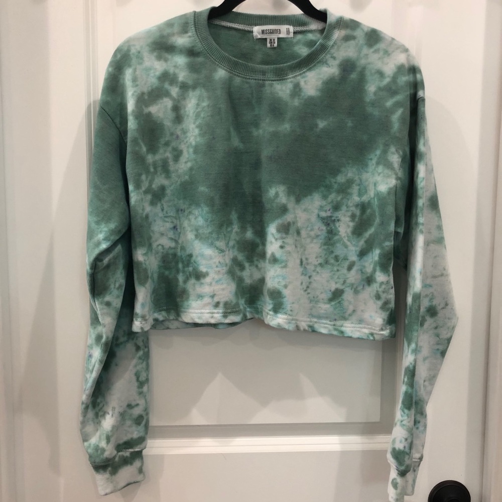 Sage Tie-Dye Cropped Pullover